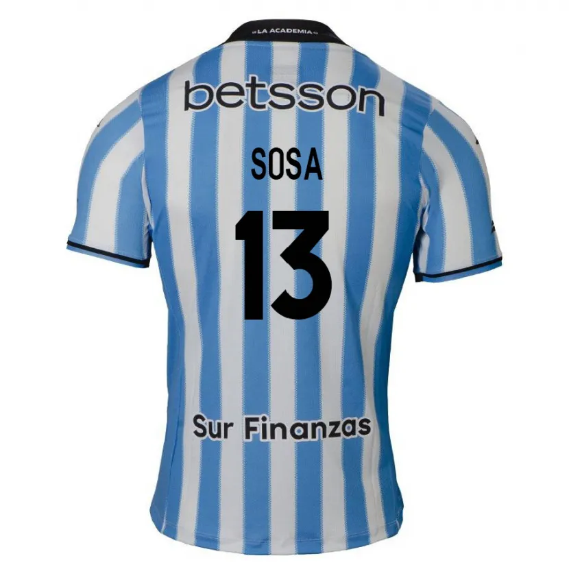 Danxen Kinderen Santiago Sosa #13 Blauw Wit Zwart Thuisshirt Thuistenue 2024/25 T-Shirt