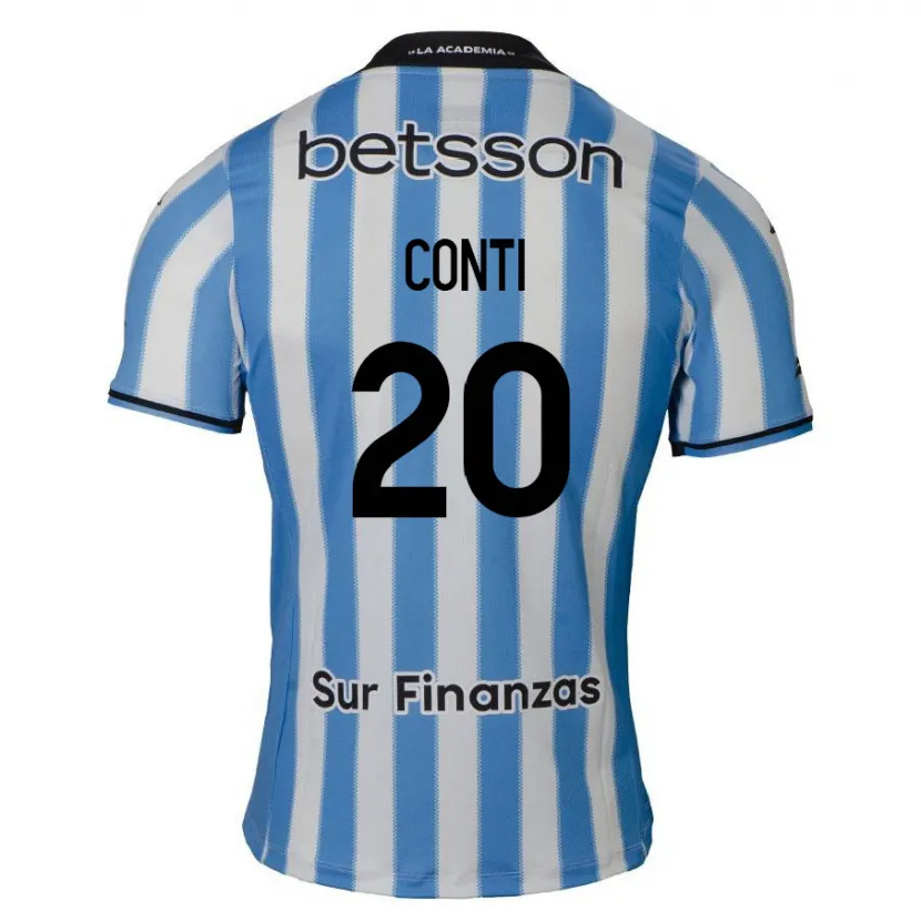 Danxen Kinderen Germán Conti #20 Blauw Wit Zwart Thuisshirt Thuistenue 2024/25 T-Shirt