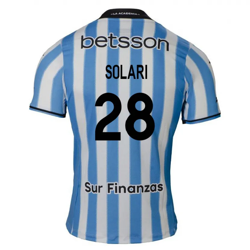 Danxen Kinderen Santiago Solari #28 Blauw Wit Zwart Thuisshirt Thuistenue 2024/25 T-Shirt