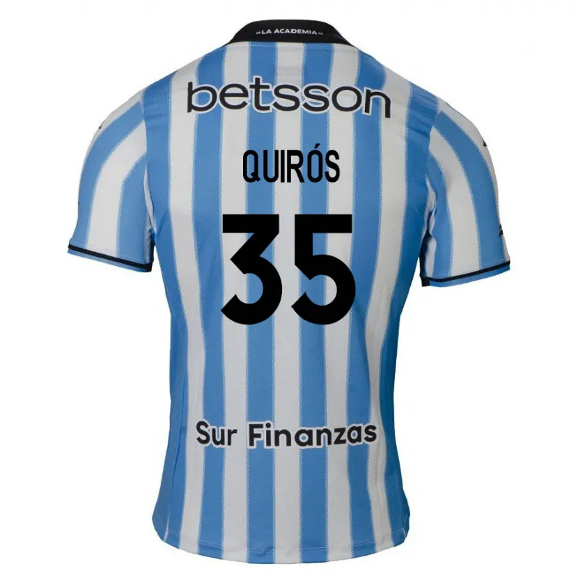 Danxen Kinderen Santiago Quirós #35 Blauw Wit Zwart Thuisshirt Thuistenue 2024/25 T-Shirt