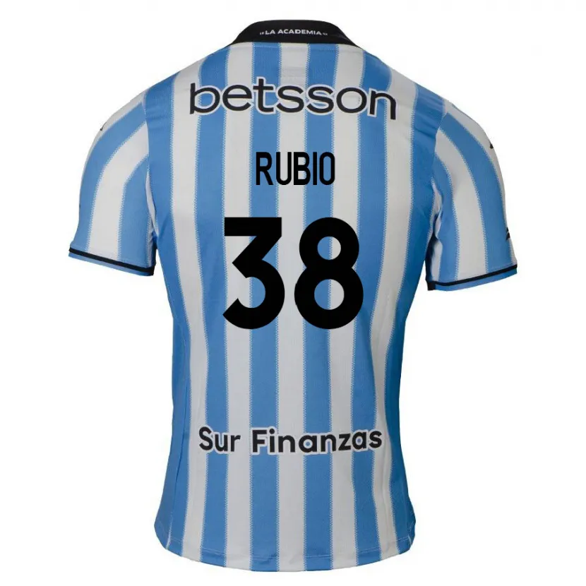 Danxen Kinderen Tobías Rubio #38 Blauw Wit Zwart Thuisshirt Thuistenue 2024/25 T-Shirt