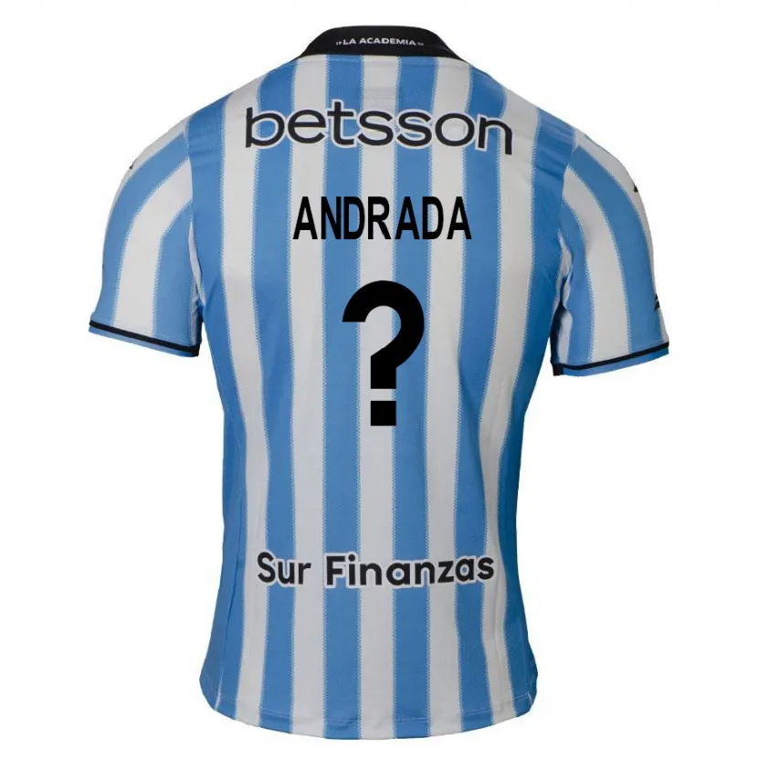 Danxen Kinderen Luca Andrada #0 Blauw Wit Zwart Thuisshirt Thuistenue 2024/25 T-Shirt