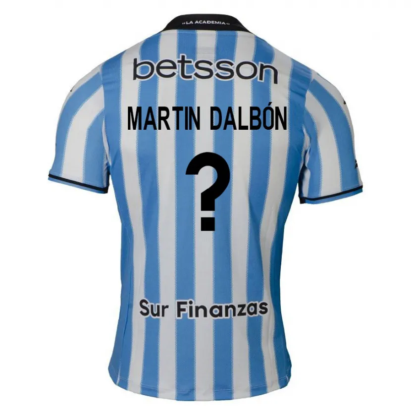 Danxen Kinderen Juan Martin Dalbón #0 Blauw Wit Zwart Thuisshirt Thuistenue 2024/25 T-Shirt