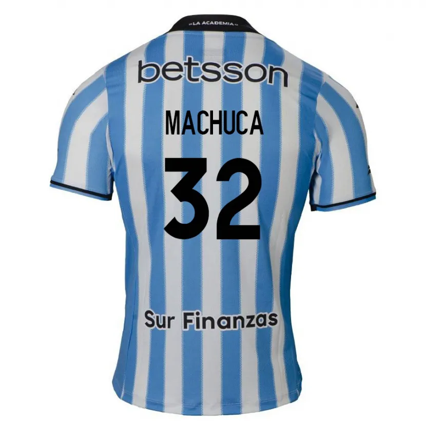 Danxen Kinderen Elías Machuca #32 Blauw Wit Zwart Thuisshirt Thuistenue 2024/25 T-Shirt