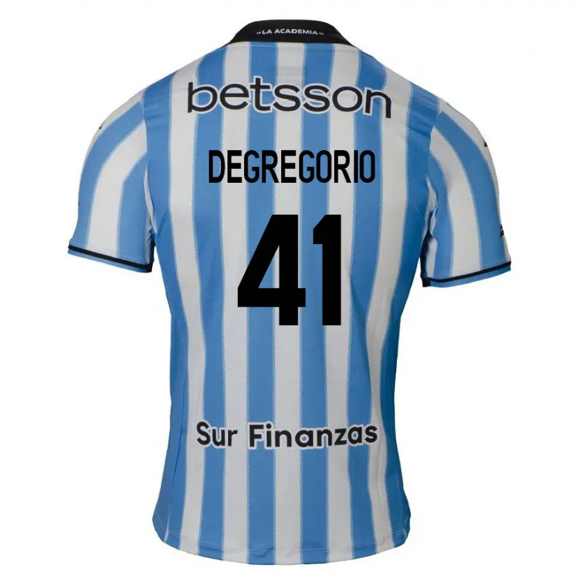 Danxen Kinderen Ramiro Degregorio #41 Blauw Wit Zwart Thuisshirt Thuistenue 2024/25 T-Shirt