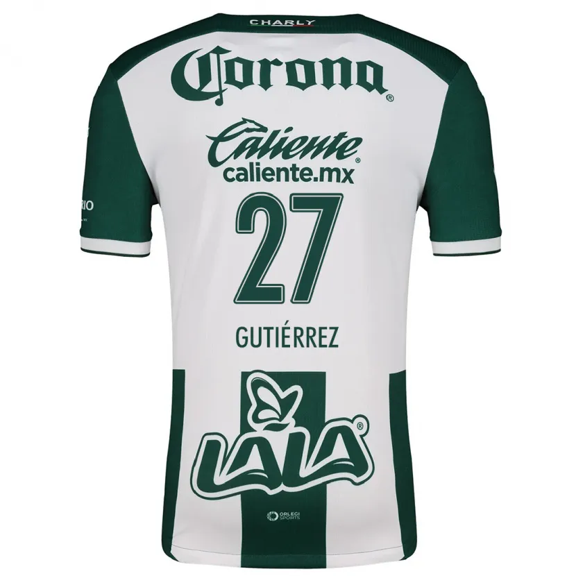 Danxen Kinderen Luis Gutiérrez #27 Groen Wit Thuisshirt Thuistenue 2024/25 T-Shirt