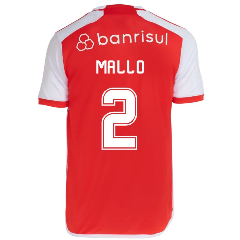 Danxen Kinderen Hugo Mallo #2 Rood Wit Thuisshirt Thuistenue 2024/25 T-Shirt