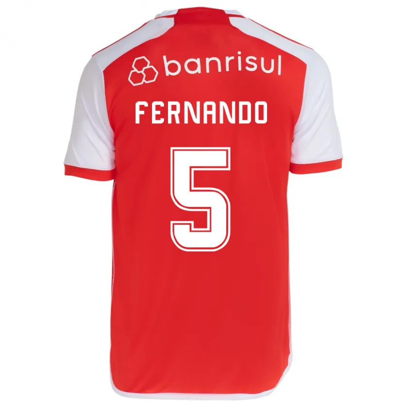 Danxen Kinderen Fernando #5 Rood Wit Thuisshirt Thuistenue 2024/25 T-Shirt