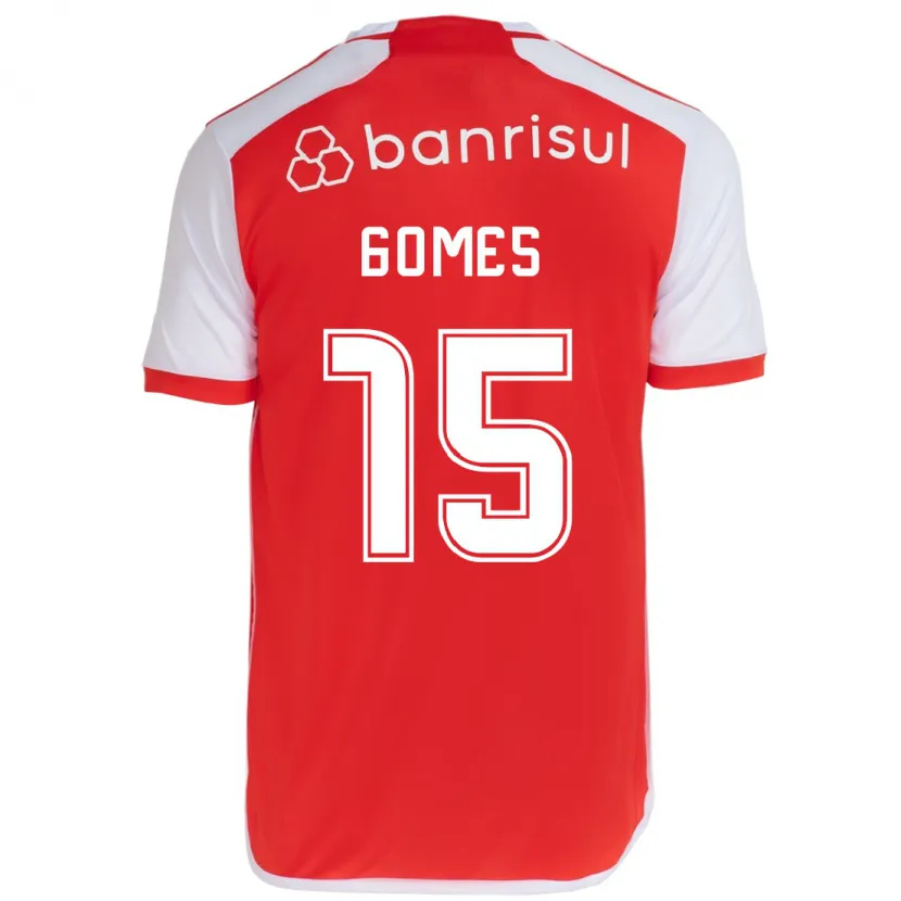 Danxen Kinderen Bruno Gomes #15 Rood Wit Thuisshirt Thuistenue 2024/25 T-Shirt