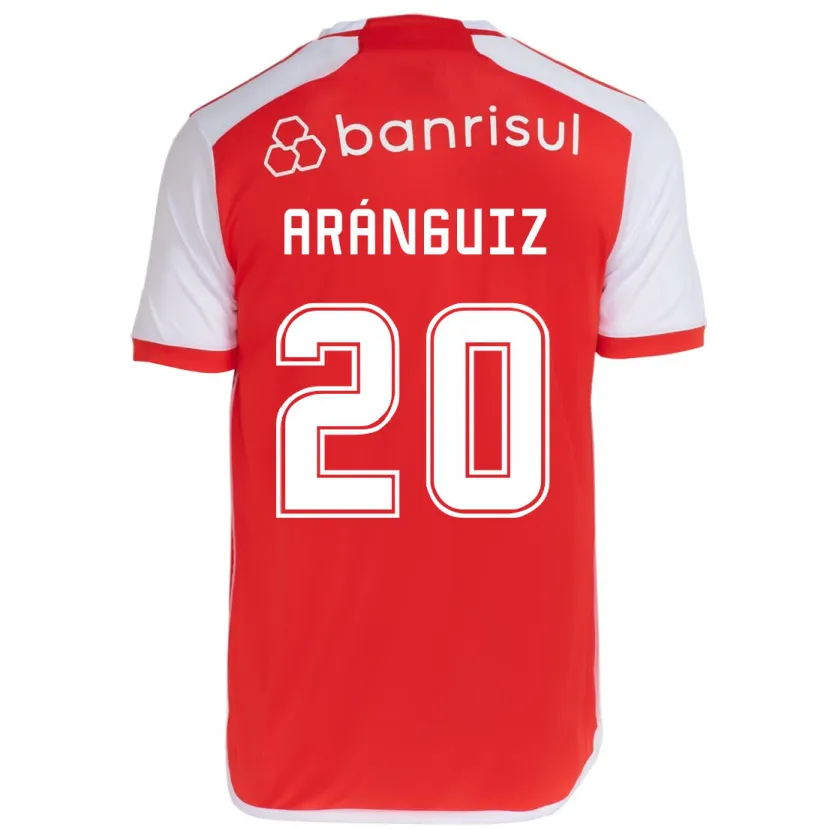 Danxen Kinderen Charles Aránguiz #20 Rood Wit Thuisshirt Thuistenue 2024/25 T-Shirt