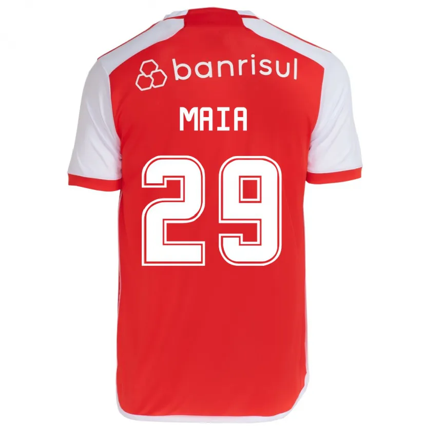 Danxen Kinderen Thiago Maia #29 Rood Wit Thuisshirt Thuistenue 2024/25 T-Shirt