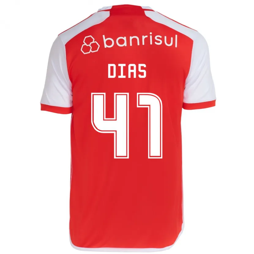 Danxen Kinderen Matheus Dias #41 Rood Wit Thuisshirt Thuistenue 2024/25 T-Shirt