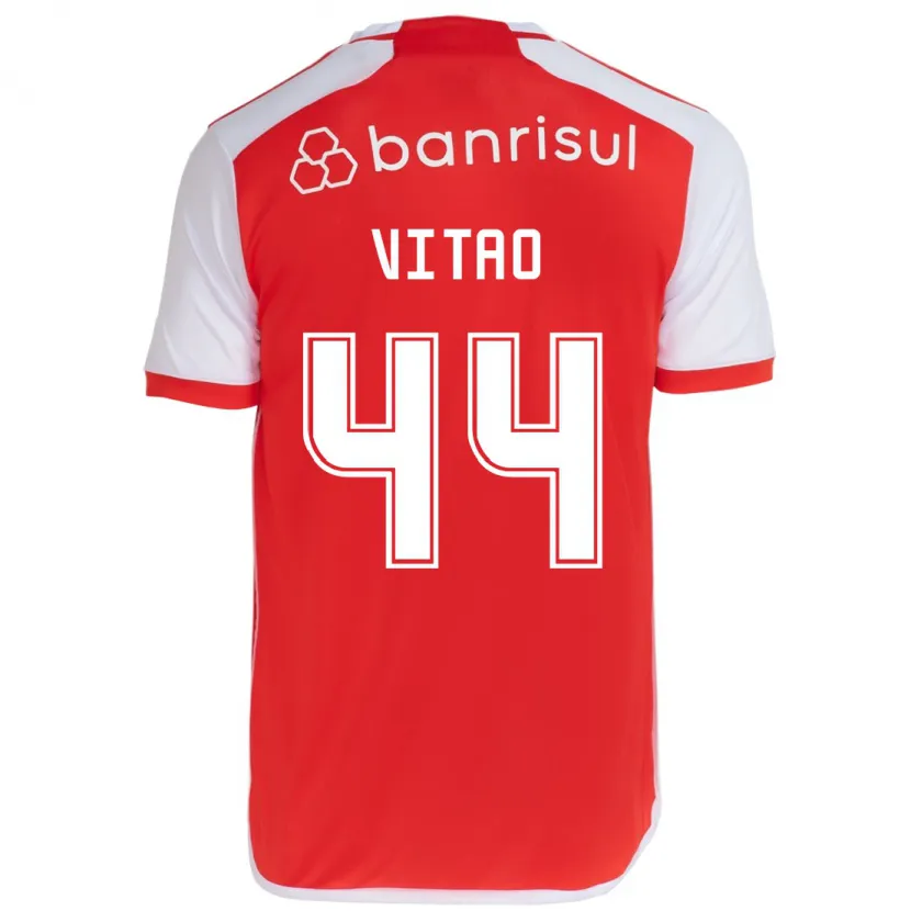 Danxen Kinderen Vitão #44 Rood Wit Thuisshirt Thuistenue 2024/25 T-Shirt