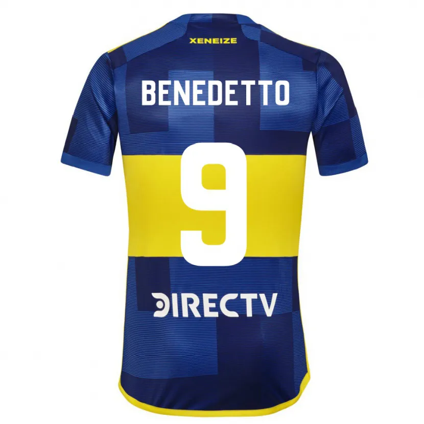 Danxen Kinderen Darío Benedetto #9 Blauw Geel Thuisshirt Thuistenue 2024/25 T-Shirt