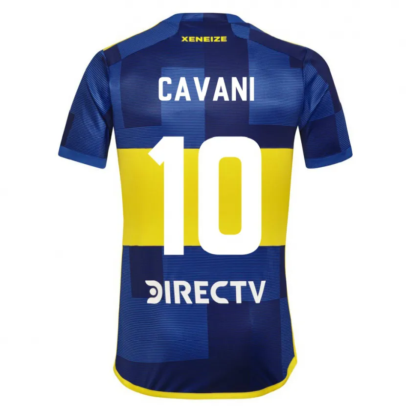 Danxen Kinderen Edinson Cavani #10 Blauw Geel Thuisshirt Thuistenue 2024/25 T-Shirt