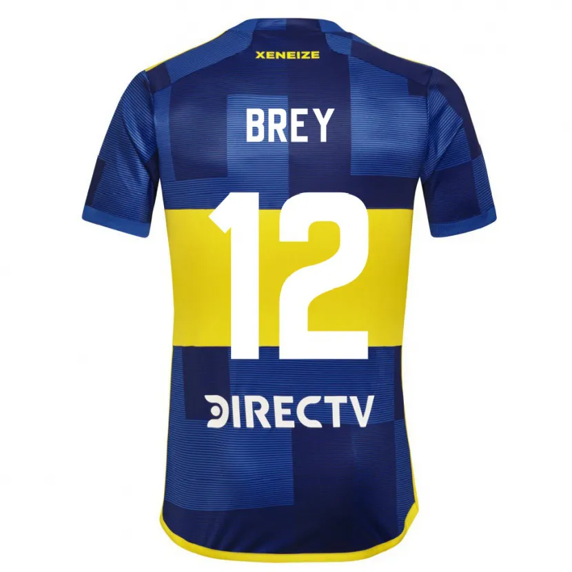 Danxen Kinderen Leandro Brey #12 Blauw Geel Thuisshirt Thuistenue 2024/25 T-Shirt