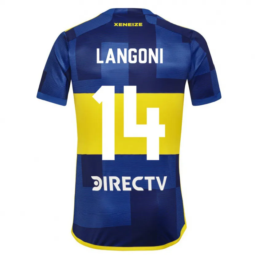 Danxen Kinderen Luca Langoni #14 Blauw Geel Thuisshirt Thuistenue 2024/25 T-Shirt