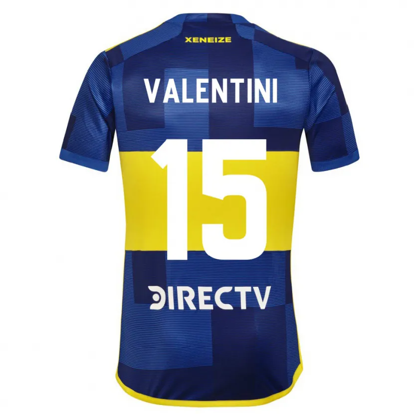 Danxen Kinderen Nicolás Valentini #15 Blauw Geel Thuisshirt Thuistenue 2024/25 T-Shirt