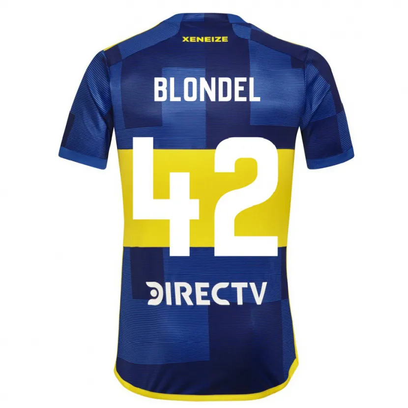 Danxen Kinderen Lucas Blondel #42 Blauw Geel Thuisshirt Thuistenue 2024/25 T-Shirt