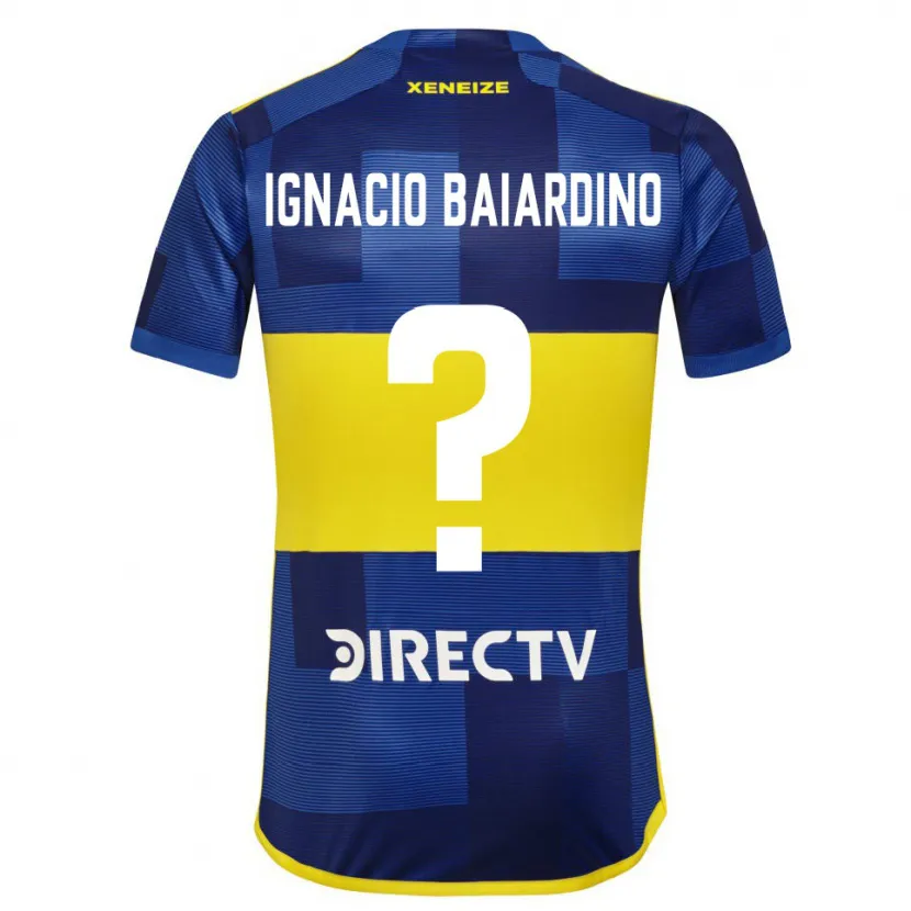 Danxen Kinderen Juan Ignacio Baiardino #0 Blauw Geel Thuisshirt Thuistenue 2024/25 T-Shirt