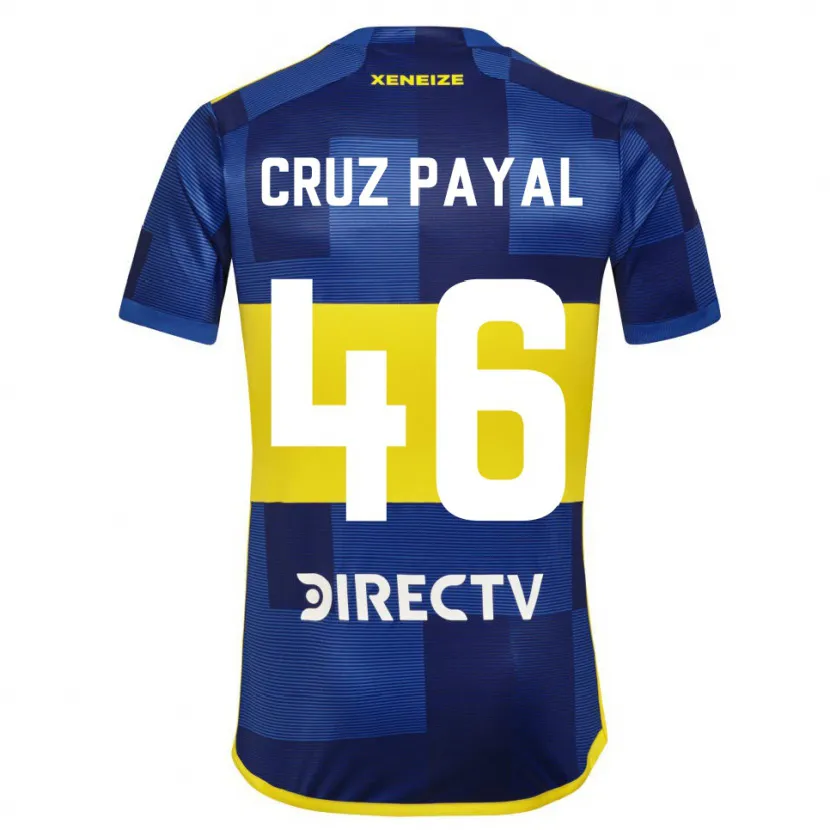 Danxen Kinderen Juan Cruz Payal #46 Blauw Geel Thuisshirt Thuistenue 2024/25 T-Shirt