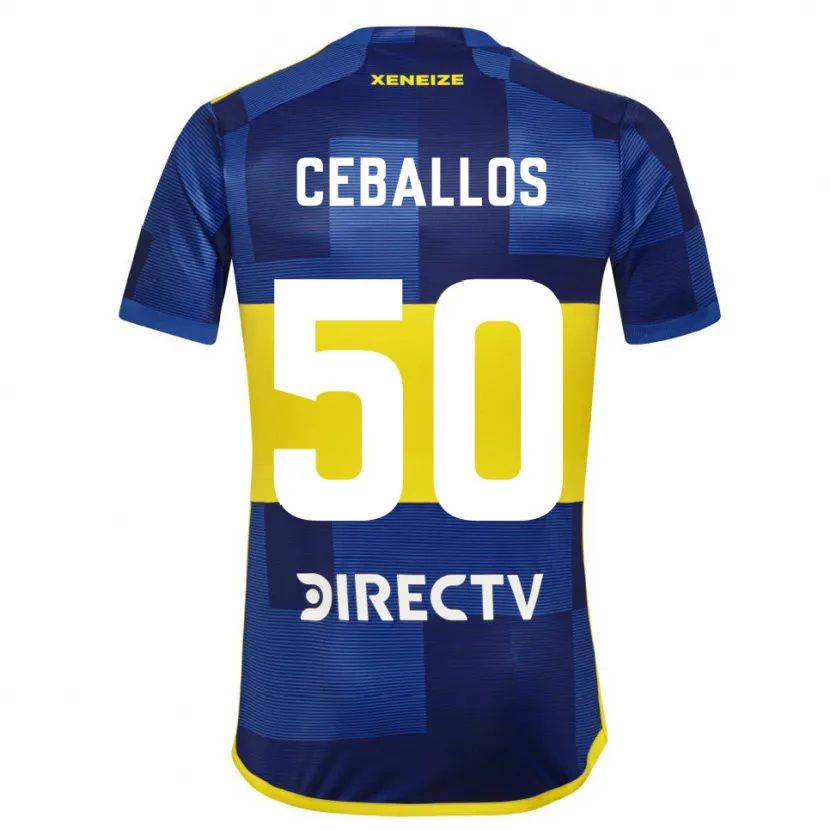 Danxen Kinderen Julián Ceballos #50 Blauw Geel Thuisshirt Thuistenue 2024/25 T-Shirt