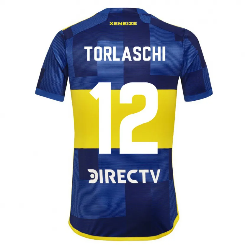 Danxen Kinderen Lucas Torlaschi #12 Blauw Geel Thuisshirt Thuistenue 2024/25 T-Shirt