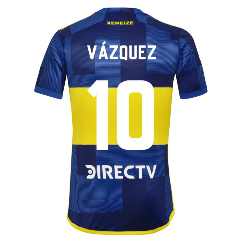 Danxen Kinderen Lucas Vázquez #10 Blauw Geel Thuisshirt Thuistenue 2024/25 T-Shirt