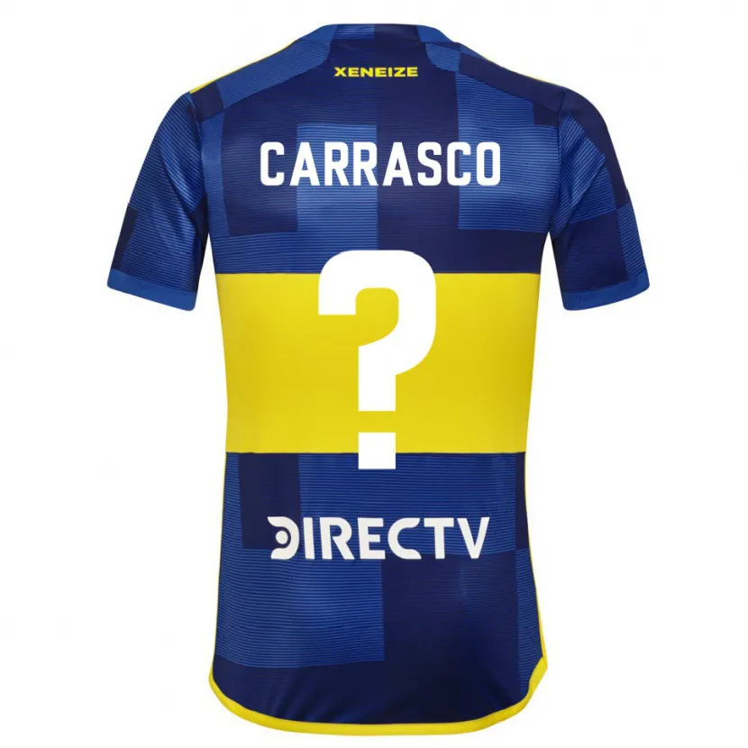 Danxen Kinderen Julián Carrasco #0 Blauw Geel Thuisshirt Thuistenue 2024/25 T-Shirt