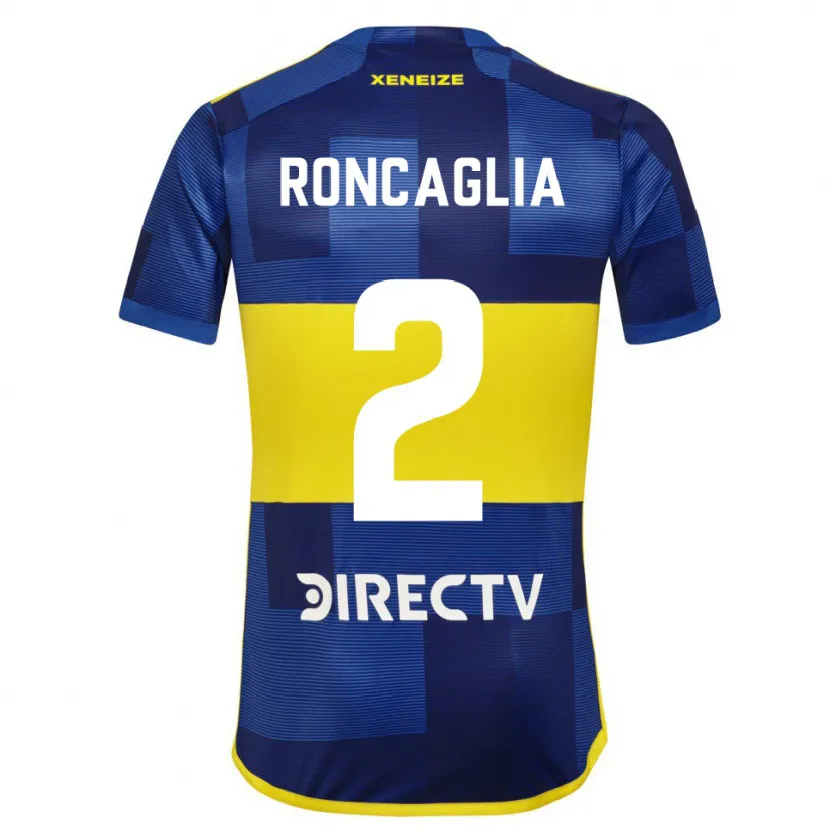 Danxen Kinderen Facundo Roncaglia #2 Blauw Geel Thuisshirt Thuistenue 2024/25 T-Shirt