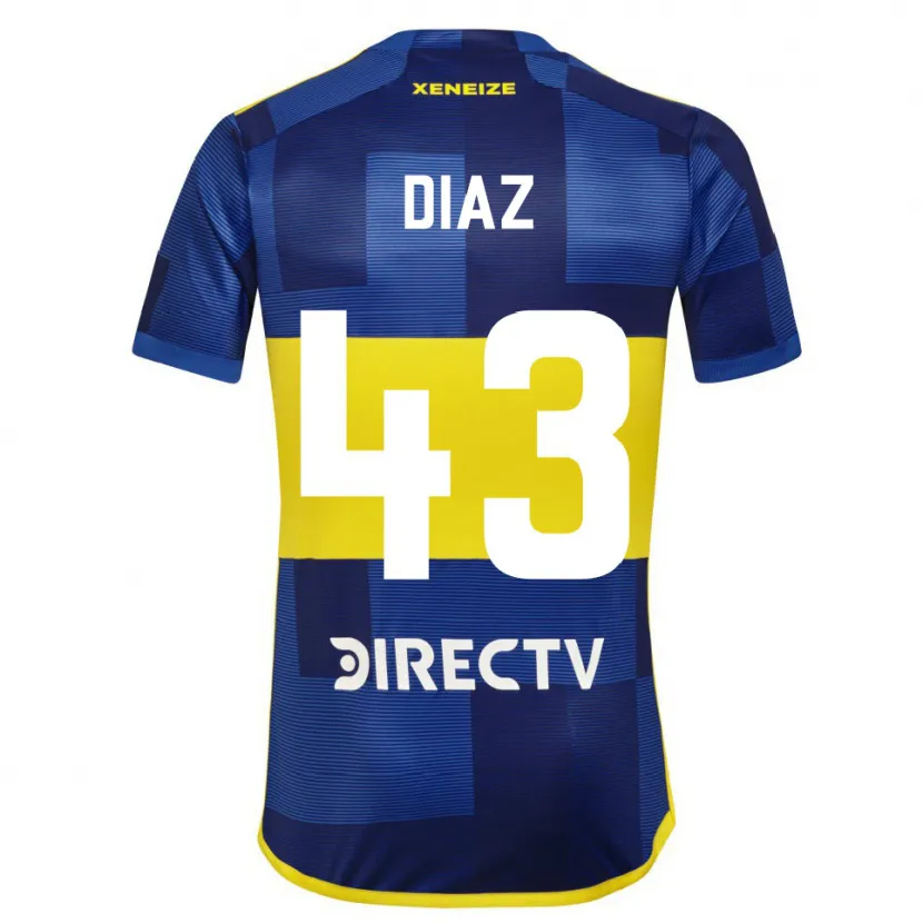 Danxen Kinderen Tomás Díaz #43 Blauw Geel Thuisshirt Thuistenue 2024/25 T-Shirt