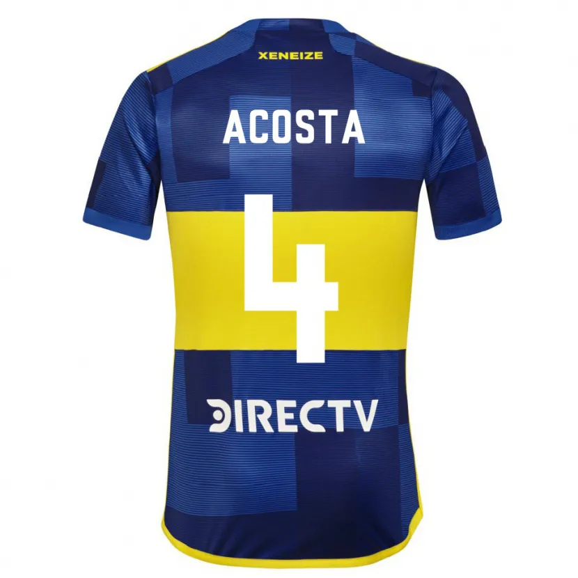 Danxen Kinderen Natan Acosta #4 Blauw Geel Thuisshirt Thuistenue 2024/25 T-Shirt