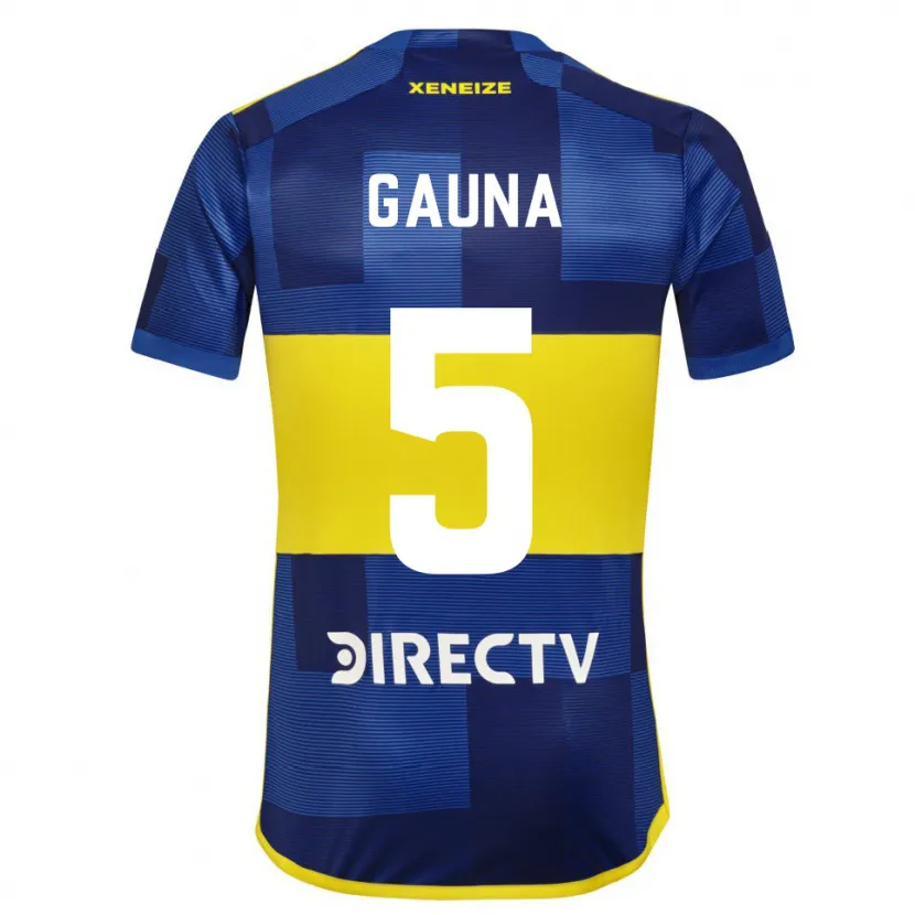 Danxen Kinderen Santiago Gauna #5 Blauw Geel Thuisshirt Thuistenue 2024/25 T-Shirt