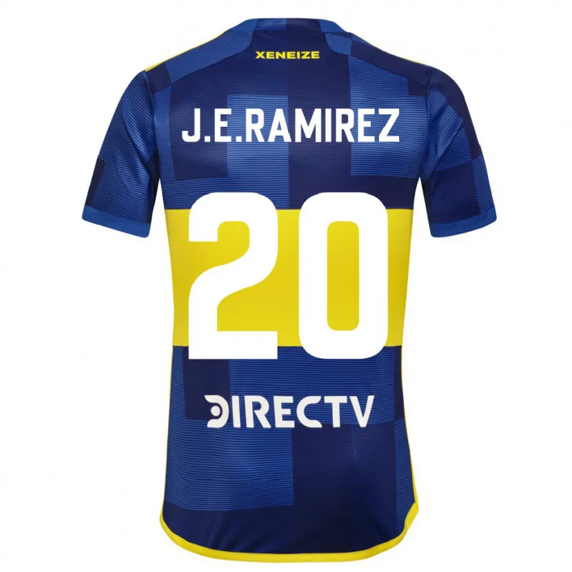 Danxen Kinderen Juan Edgardo Ramirez #20 Blauw Geel Thuisshirt Thuistenue 2024/25 T-Shirt