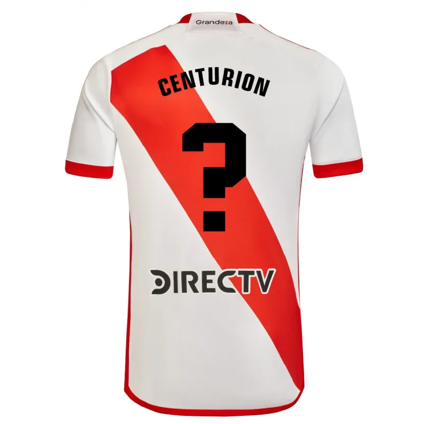 Danxen Kinderen Ezequiel Centurión #0 Wit Rood Thuisshirt Thuistenue 2024/25 T-Shirt