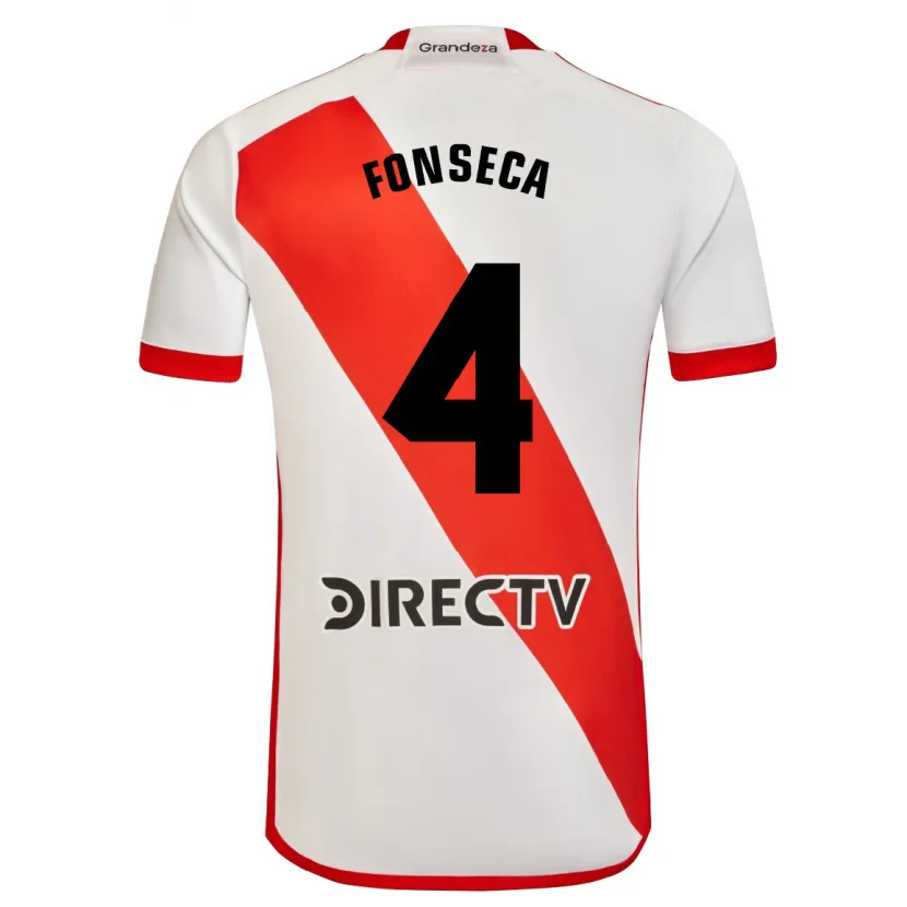 Danxen Kinderen Nicolás Fonseca #4 Wit Rood Thuisshirt Thuistenue 2024/25 T-Shirt