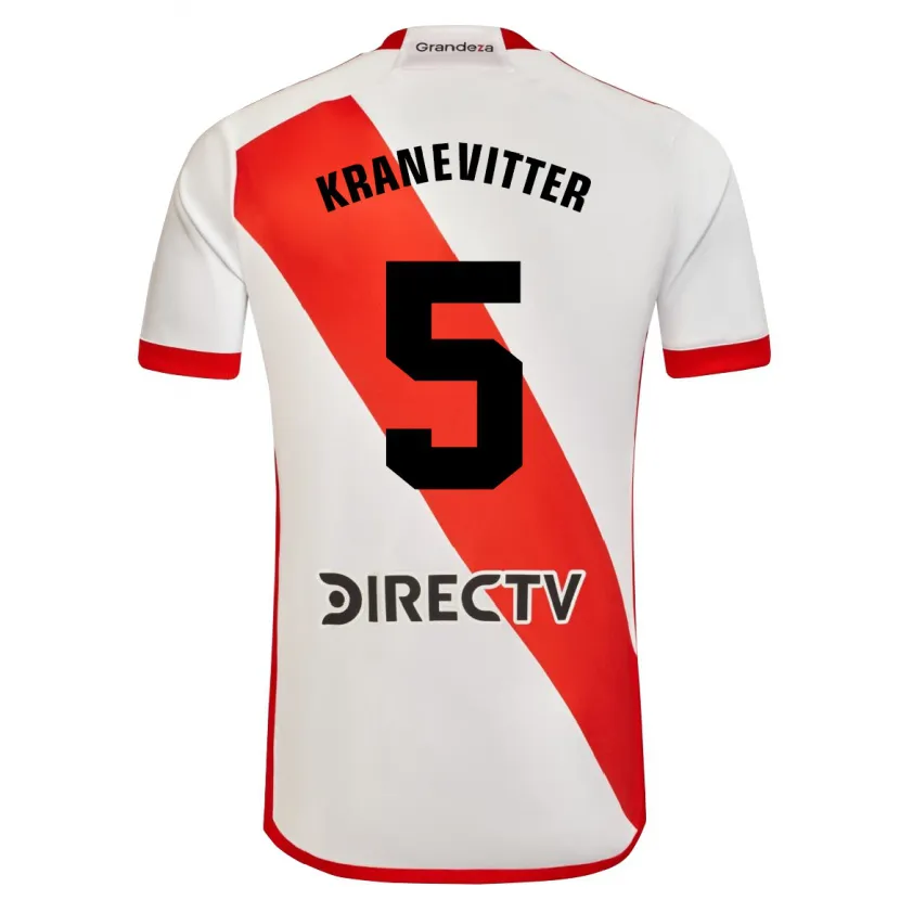 Danxen Kinderen Matías Kranevitter #5 Wit Rood Thuisshirt Thuistenue 2024/25 T-Shirt