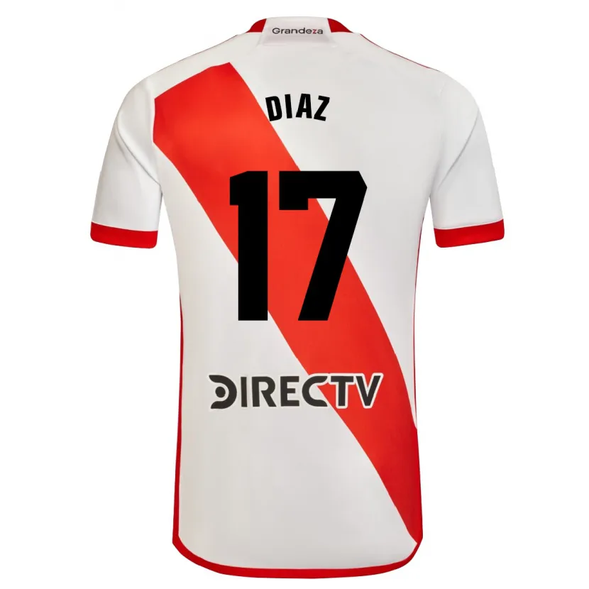 Danxen Kinderen Paulo Díaz #17 Wit Rood Thuisshirt Thuistenue 2024/25 T-Shirt