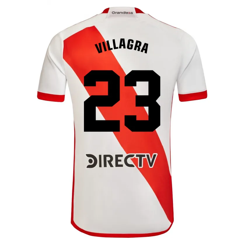 Danxen Kinderen Rodrigo Villagra #23 Wit Rood Thuisshirt Thuistenue 2024/25 T-Shirt