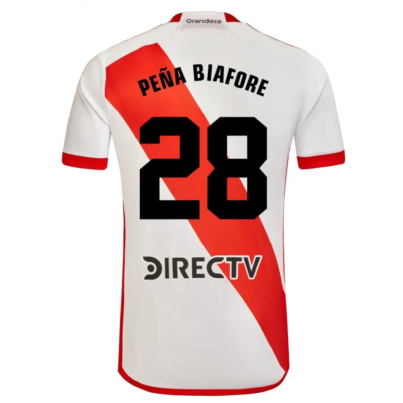 Danxen Kinderen Felipe Peña Biafore #28 Wit Rood Thuisshirt Thuistenue 2024/25 T-Shirt