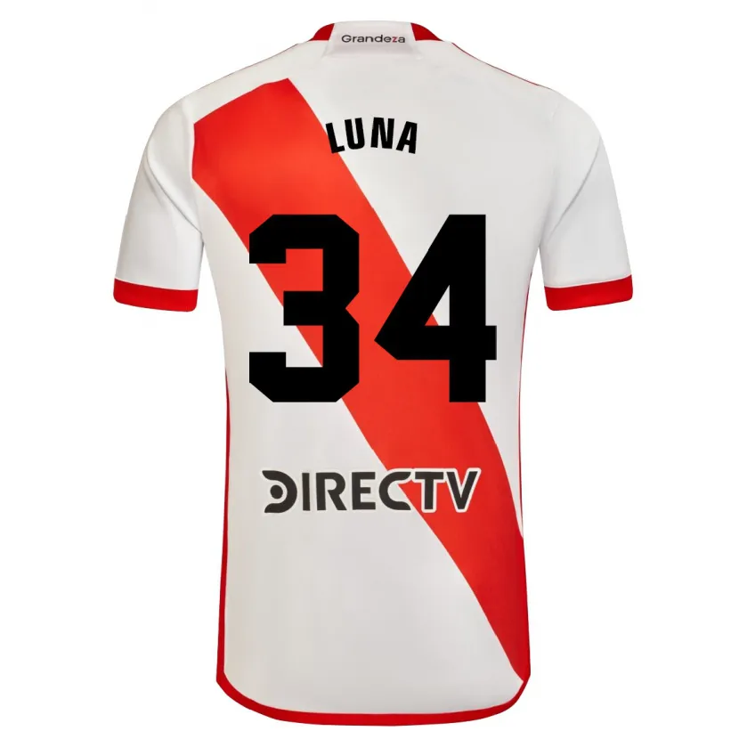 Danxen Kinderen Jonás Luna #34 Wit Rood Thuisshirt Thuistenue 2024/25 T-Shirt