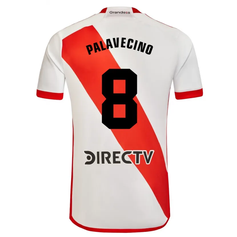 Danxen Kinderen Agustín Palavecino #8 Wit Rood Thuisshirt Thuistenue 2024/25 T-Shirt