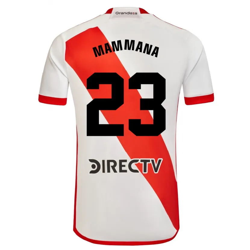 Danxen Kinderen Emanuel Mammana #23 Wit Rood Thuisshirt Thuistenue 2024/25 T-Shirt