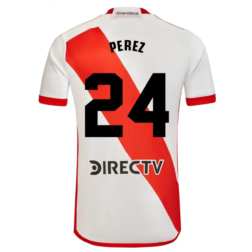 Danxen Kinderen Enzo Pérez #24 Wit Rood Thuisshirt Thuistenue 2024/25 T-Shirt