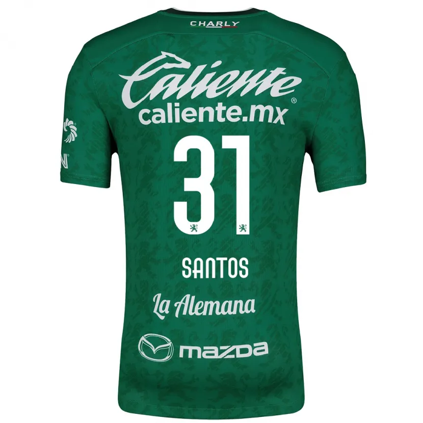 Danxen Kinderen Sebastián Santos #31 Groen Wit Thuisshirt Thuistenue 2024/25 T-Shirt