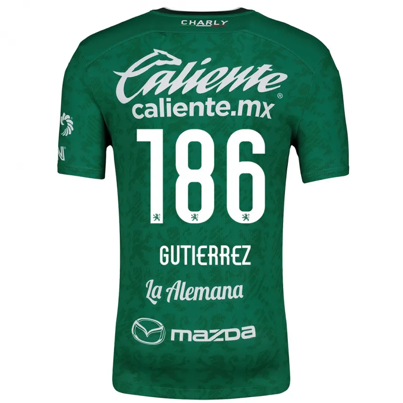 Danxen Kinderen Alan Gutiérrez #186 Groen Wit Thuisshirt Thuistenue 2024/25 T-Shirt