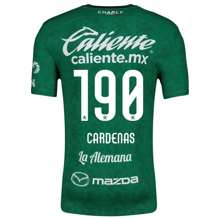 Danxen Kinderen Emilio Cárdenas #190 Groen Wit Thuisshirt Thuistenue 2024/25 T-Shirt