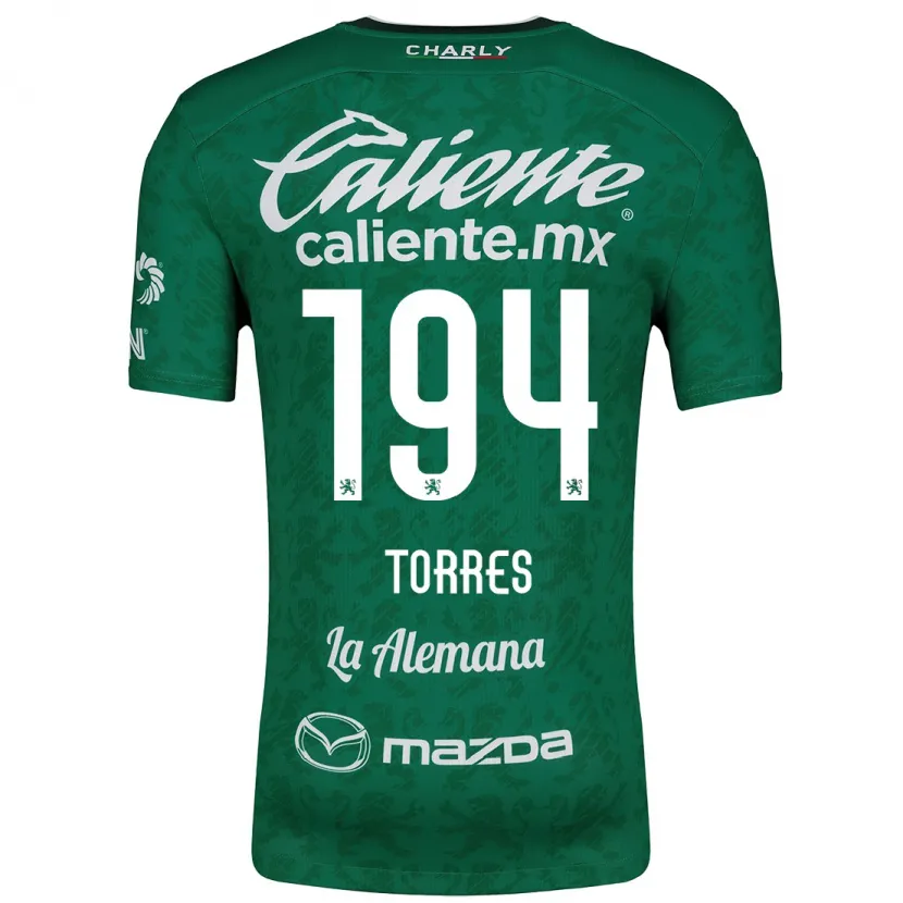 Danxen Kinderen Erick Torres #194 Groen Wit Thuisshirt Thuistenue 2024/25 T-Shirt