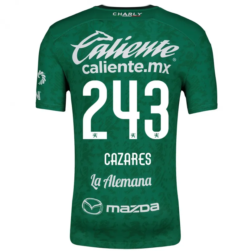 Danxen Kinderen Juan Cázares #243 Groen Wit Thuisshirt Thuistenue 2024/25 T-Shirt