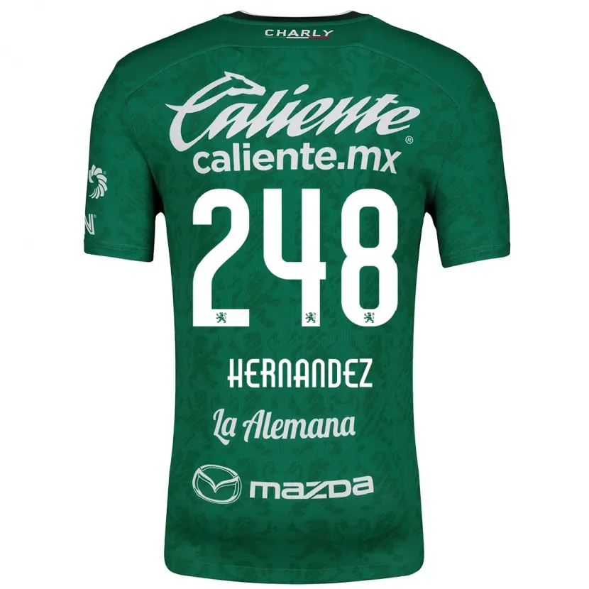 Danxen Kinderen Fernando Hernández #248 Groen Wit Thuisshirt Thuistenue 2024/25 T-Shirt